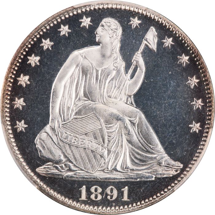 1891 Seated Liberty Half Dollar (50c) Photo 3