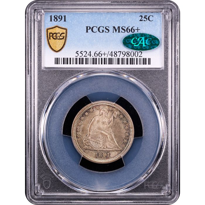 1891 Seated Liberty Quarter (25c) Obverse Slab Image