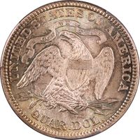 1891 Seated Liberty Quarter (25c) Reverse Image