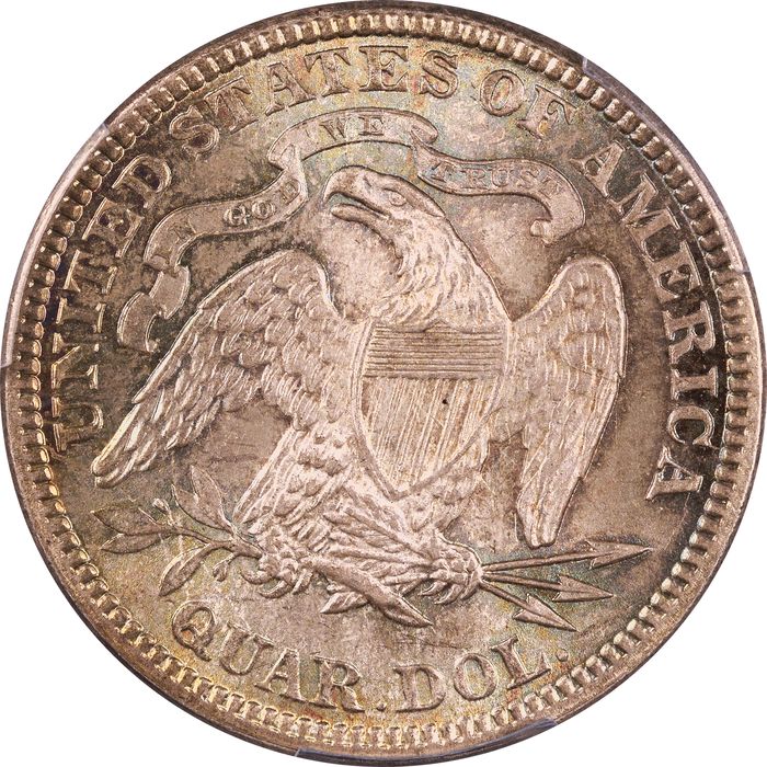 1891 Seated Liberty Quarter (25c) Reverse Image