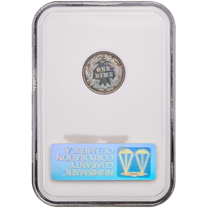 1892 5-Coin Proof Set Barber Dime 10c Reverse Slab Image