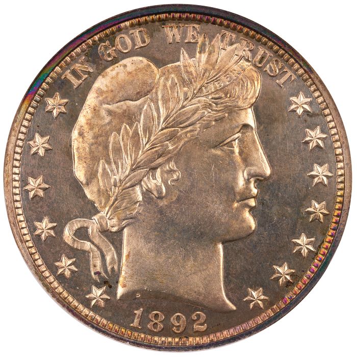 1892 5-Coin Proof Set Barber Half 50c Obverse Image