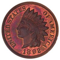 1892 5-Coin Proof Set Indian Cent 1c Obverse Image