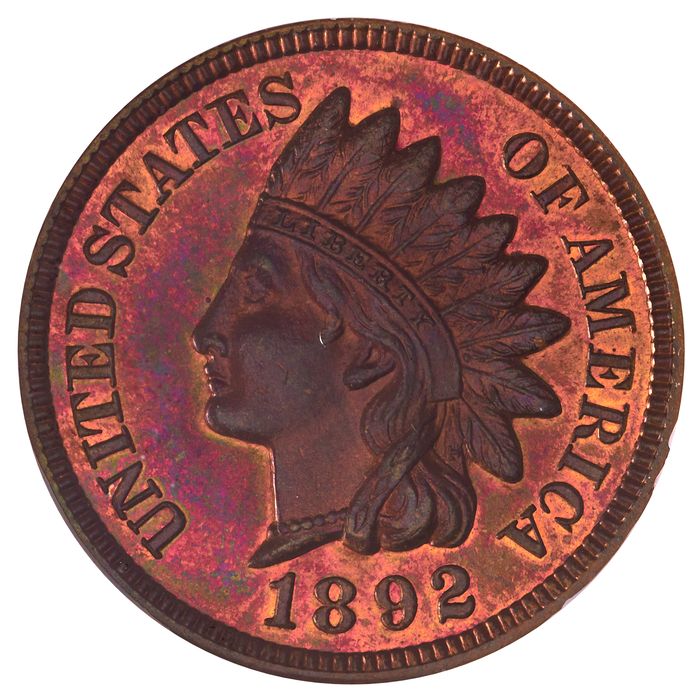1892 5-Coin Proof Set Indian Cent 1c Obverse Image