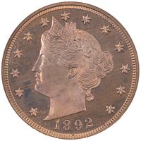 1892 5-Coin Proof Set Liberty Nickel 5c Obverse Image