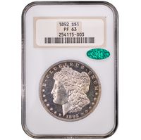 1892 5-Coin Proof Set Morgan Dollar 1 Obverse Slab Image