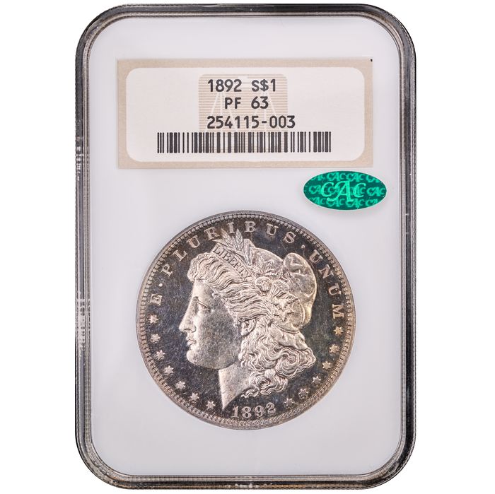 1892 5-Coin Proof Set Morgan Dollar 1 Obverse Slab Image