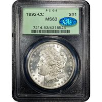 1892-CC Morgan Dollar ($1) OGH Obverse Slab Image