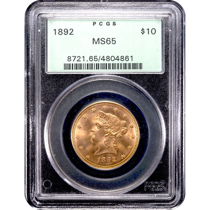 1892 Liberty Gold Eagle ($10) OGH Obverse Slab Image