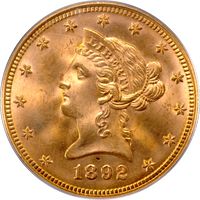 1892 Liberty Gold Eagle ($10) OGH Obverse Image