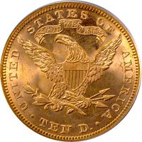 1892 Liberty Gold Eagle ($10) OGH Reverse Image