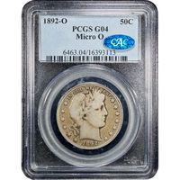 1892-O Barber Half Dollar (50c) Micro O Obverse Slab Image