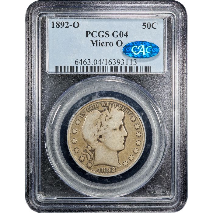 1892-O Barber Half Dollar (50c) Micro O Obverse Slab Image