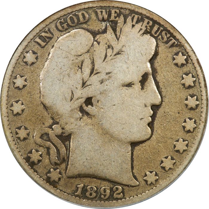 1892-O Barber Half Dollar (50c) Micro O Obverse Image