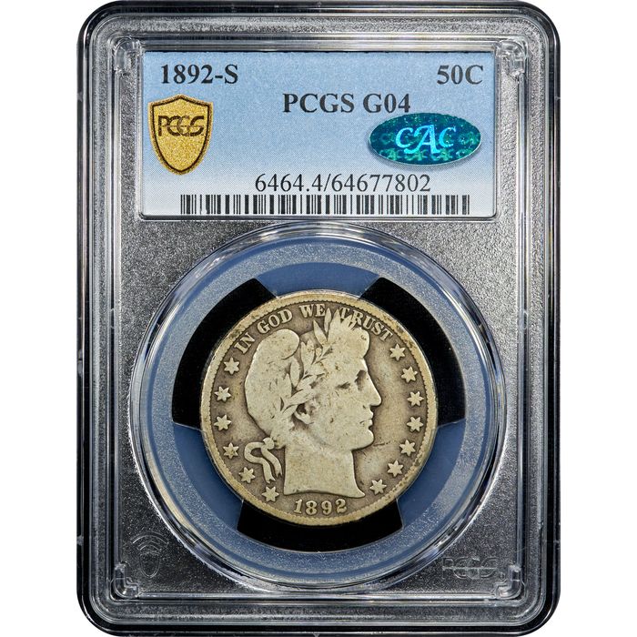 1892-S Barber Half Dollar (50c) Obverse Slab Image
