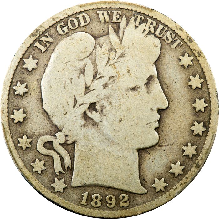 1892-S Barber Half Dollar (50c) Obverse Image
