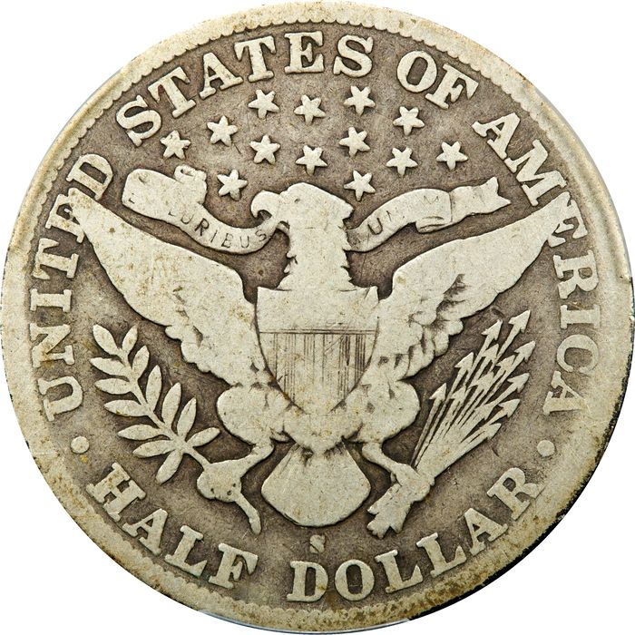 1892-S Barber Half Dollar (50c) Reverse Image