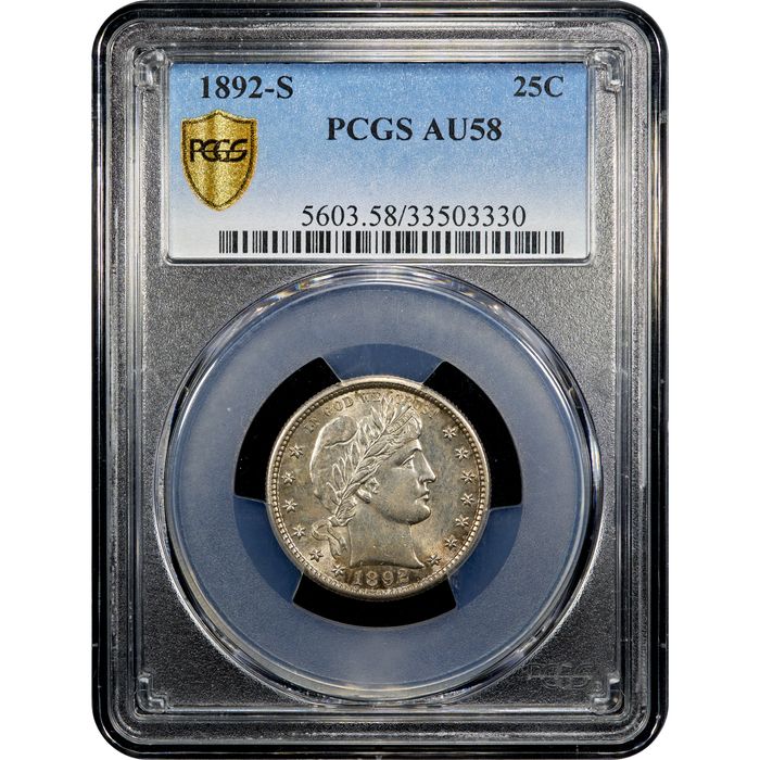 1892-S Barber Quarter (25c) Obverse Slab Image