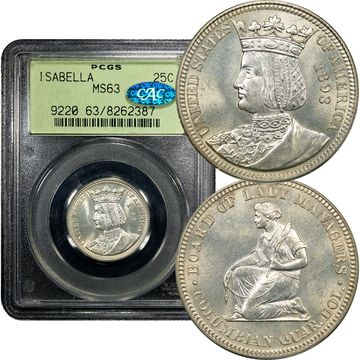 1893 Isabella Commem Quarter (25c) OGH Composite Image