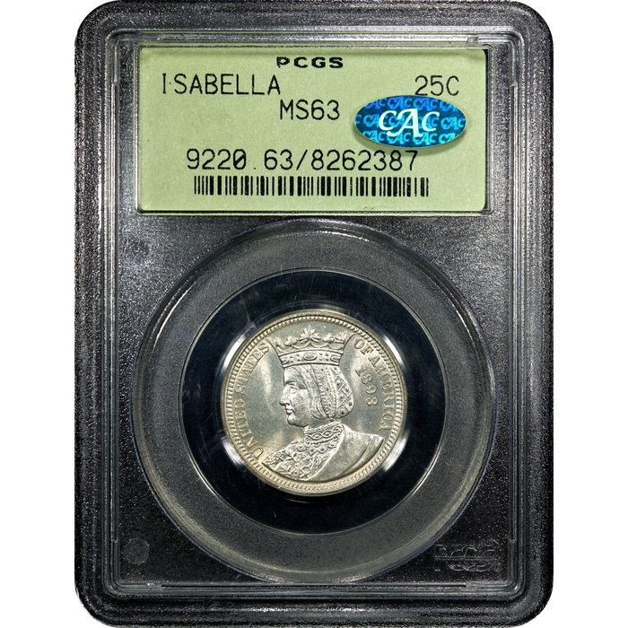 1893 Isabella Commem Quarter (25c) OGH Obverse Image