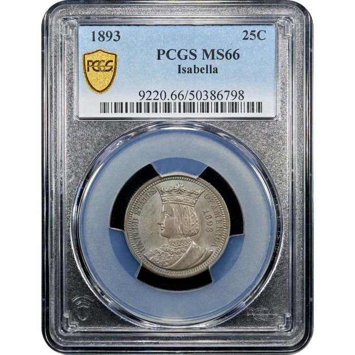 1893 Isabella Quarter (25c) Obverse Slab Image
