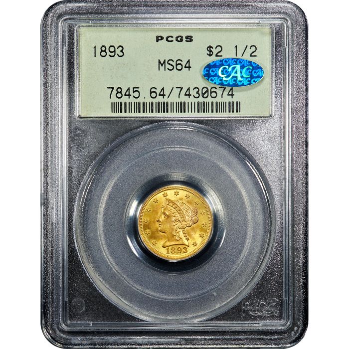 1893 Liberty Gold Quarter Eagle ($2.50) OGH Obverse Image