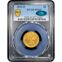 1893-O Liberty Gold Half Eagle ($5) Obverse Image