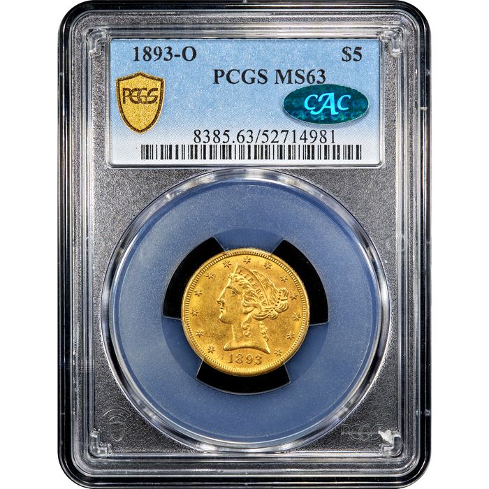 1893-O Liberty Gold Half Eagle ($5) Obverse Image