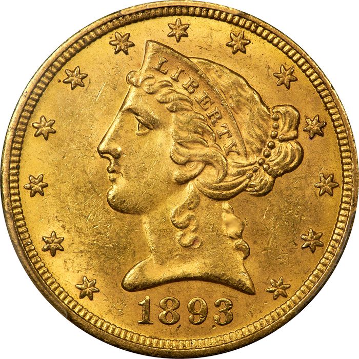 1893-O Liberty Gold Half Eagle ($5) Photo 3
