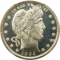 1894 Barber Quarter (25c) Obverse Image