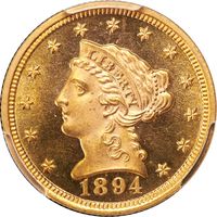 1894 Liberty Gold Quarter Eagle ($2.50) Photo 3