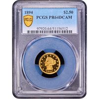 1894 Liberty Gold Quarter Eagle ($2.50) Obverse Slab Image
