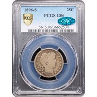 1896-S Barber Quarter (25c) Obverse Slab Image