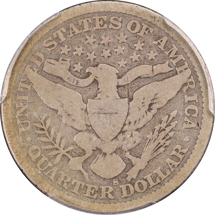 1896-S Barber Quarter (25c) Reverse Image