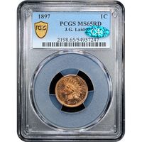 1897 Indian Cent (1c) Laidacker Collection Obverse Slab Image