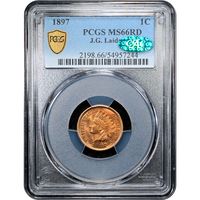 1897 Indian Cent (1c) Laidacker Collection Obverse Slab Image