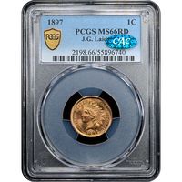 1897 Indian Cent (1c) Laidacker Collection Obverse Slab Image