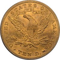 1897-O Liberty Gold Eagle ($10) Reverse Image