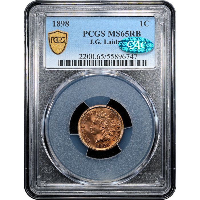 1898 Indian Cent (1c) Laidacker Collection Obverse Slab Image