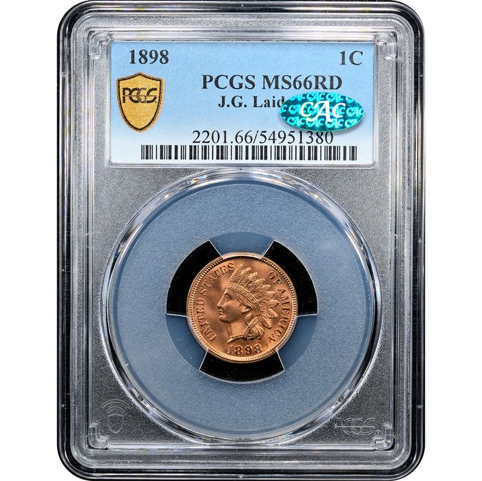 1898 Indian Cent (1c) Laidacker Collection Obverse Slab Image