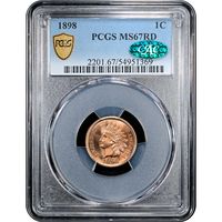 1898 Indian Cent (1c) Laidacker Collection Obverse Slab Image