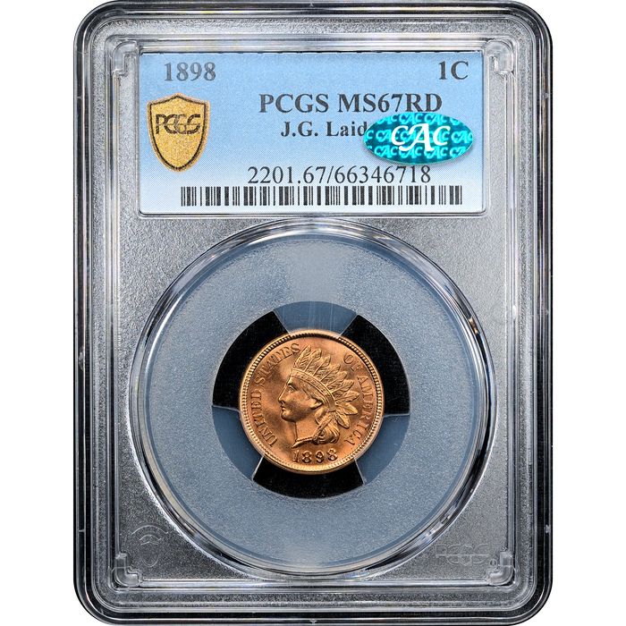 1898 Indian Cent (1c) Laidacker Collection Obverse Slab Image