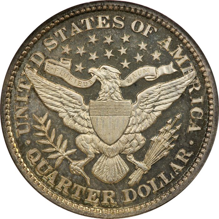 1900 Barber Quarter (25c) Reverse Image
