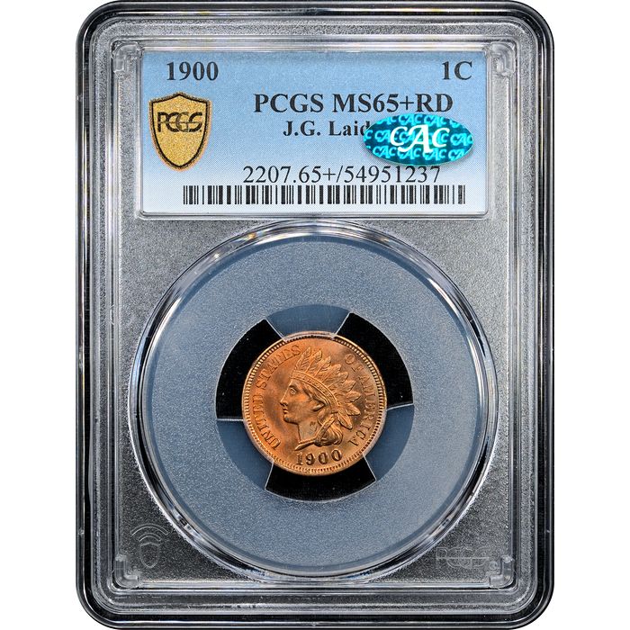 1900 Indian Cent (1c) Laidacker Collection Obverse Slab Image