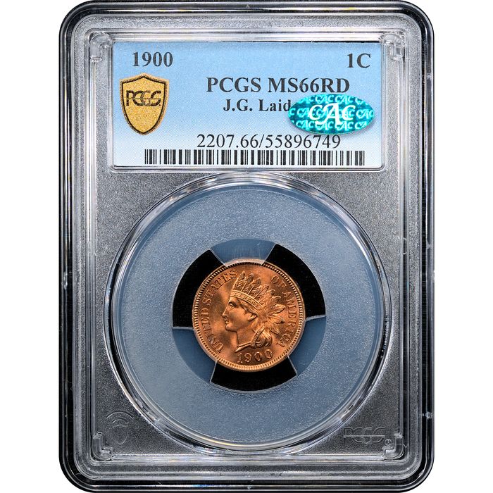 1900 Indian Cent (1c) Laidacker Collection Obverse Slab Image