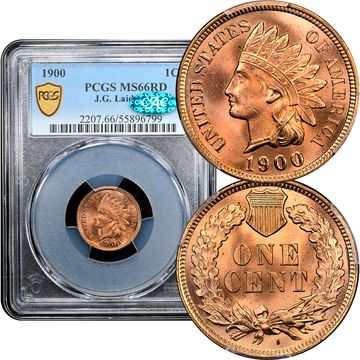 1900 Indian Cent (1c) Laidacker Collection Composite Image