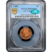 1900 Indian Cent (1c) Laidacker Collection Obverse Slab Image