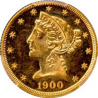 1900 Liberty Gold Half Eagle ($5) Photo 3