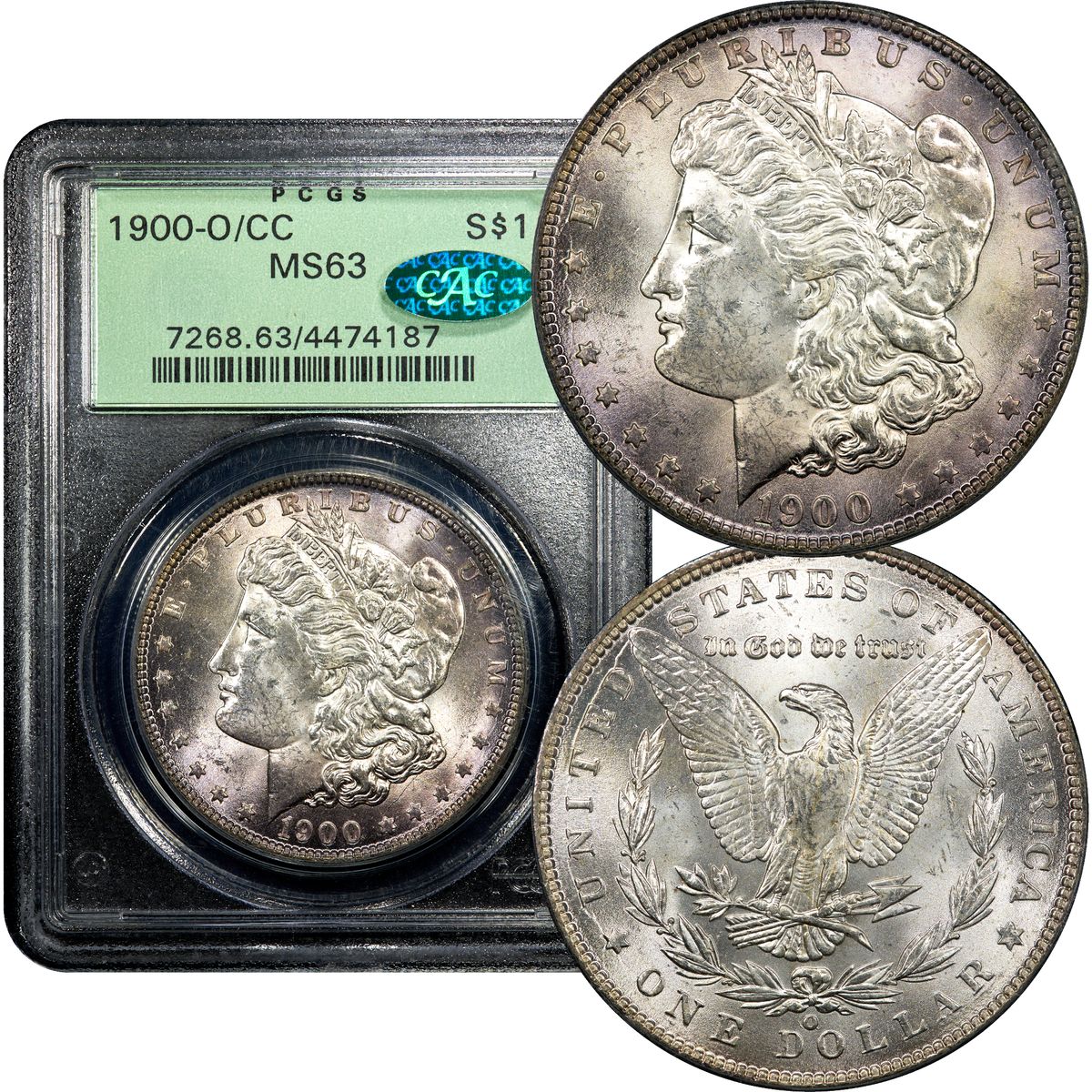 1900-O/CC Morgan Dollar $1 OGH PCGS MS63 CAC