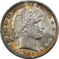 1901 Barber Quarter (25c) Photo 3